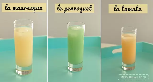 Aromatiser son pastis avec un trait de sirop! Mauresque, perroquet, tomate ou soleil!